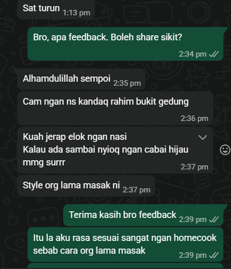 Testimoni Style Orang Lama Masak