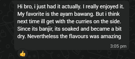 Testimoni Ayam Bawang Enjoy